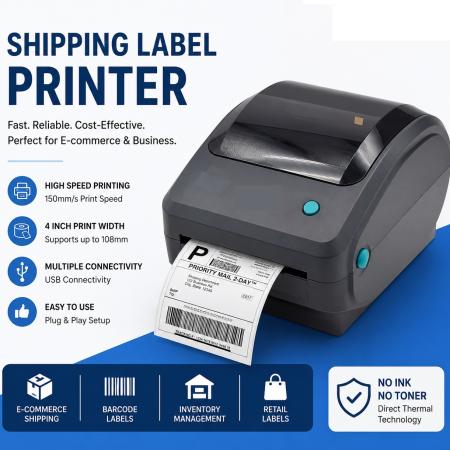 4 Inch Shipping Label Printer for Amazon, Flipkart, Meesho, Myntra, Shopify & Ecommerce Sellers